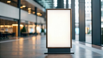 Glowing sign panel with no text — purity of commercial space unclaimed
