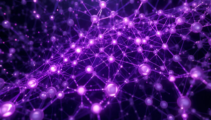 Purple network connection abstract background science technology digital communication structure design concept