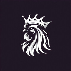 logo of a rooster wearing a crown