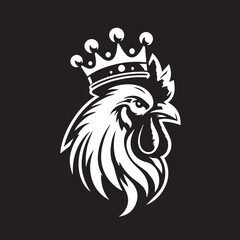 logo of a rooster wearing a crown