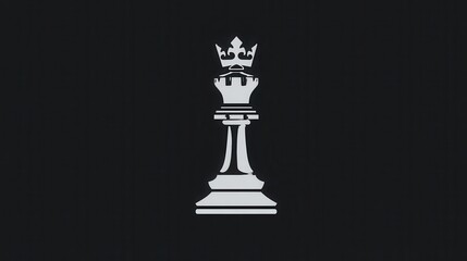 A chess queen piece design against a dark background.