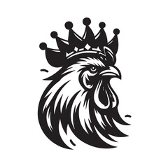 logo of a rooster wearing a crown