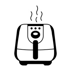Electric air fryer icon in glyph style 
