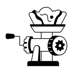 Meat grinder icon in glyph style 
