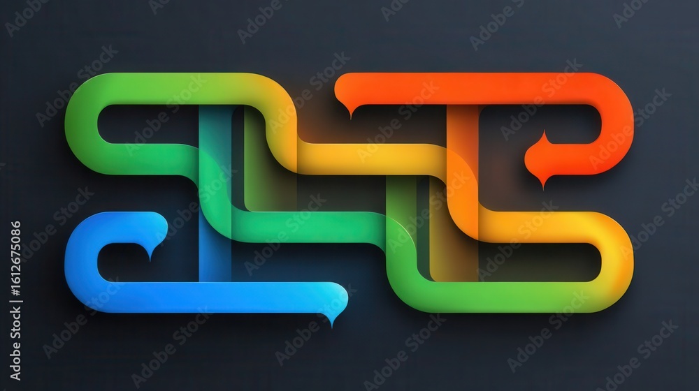 Aufkleber intertwined colorful lines create a dynamic design.
