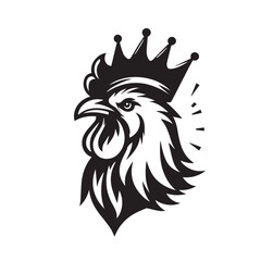 logo of a rooster wearing a crown
