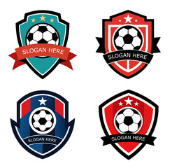 Naklejka premium Football Badge Logo Design Templates. vector illustration