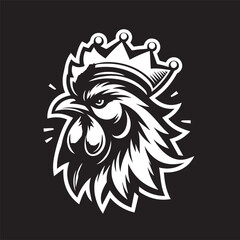 logo of a rooster wearing a crown