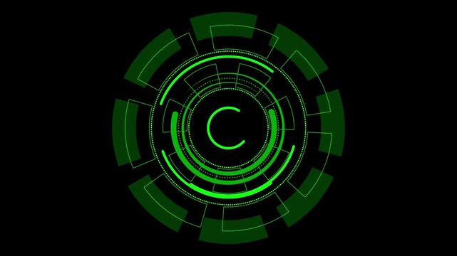 circle blue with endless or infinite loop motion spinning around. futuristic concept. Format quick time alpha rgb. Rader searching animation. Rader Hud technology