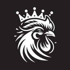 logo of a rooster wearing a crown
