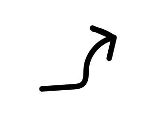 Black Curved Arrow Line Pointing Right