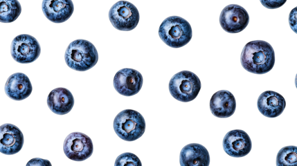 A Flat Lay Of Blueberries Arranged In A Repeated Pattern On A Transparent Background