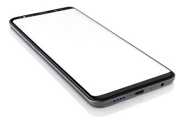 A sleek modern smartphone showcasing its vibrant blank display ready for innovation and creation