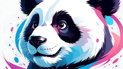 Panda Illustration , Panda AI Vector Art