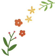 빨간 꽃 노란 꽃 아치형 꽃 장식