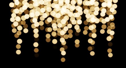 Golden bokeh lights on black yellow warm