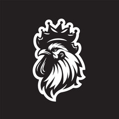 logo of a rooster wearing a crown
