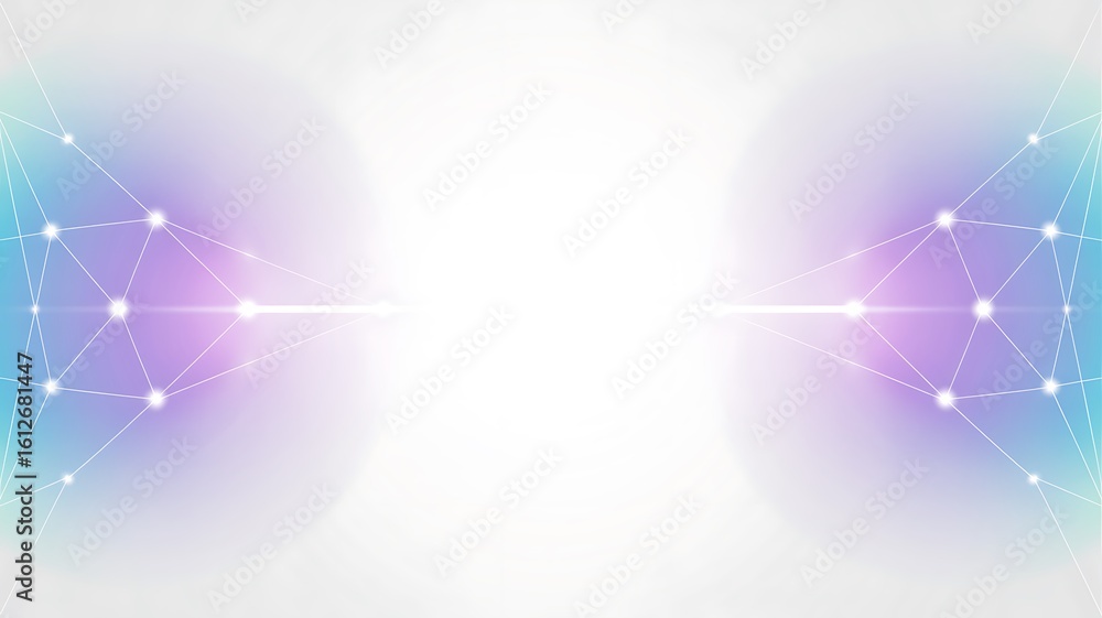 Aufkleber geometric network pattern with glowing nodes and soft gradient abstract background