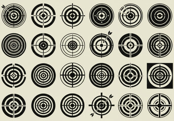 Collection of diverse target icons for aiming and precision