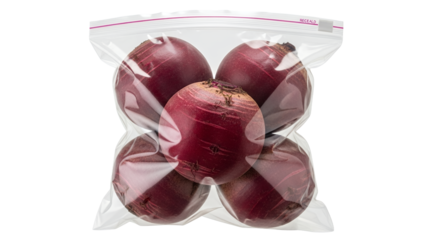Five Red Beets in a Resealable Plastic Bag