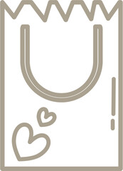 shopping bag line art doodles