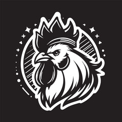 logo of a rooster wearing a crown
