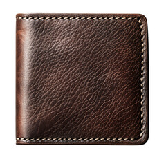 High-Resolution Image of a Brown Leather Wallet, Hand-Stitched Detail, Luxurious Texture, Elegant Design, Premium Quality, Studio Shot, Black Background