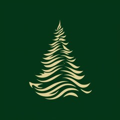 Stylized tree design in green background representing nature and winter themes for decoration purposes