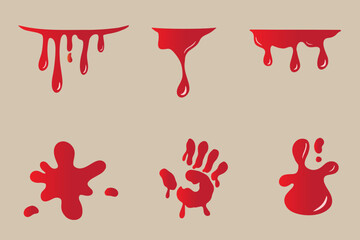 set of blood drip good for sticker, badge, element design, decal, etc