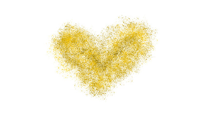 Grunge Textured Golden Heart Shape Symbol On Transparent Background Element