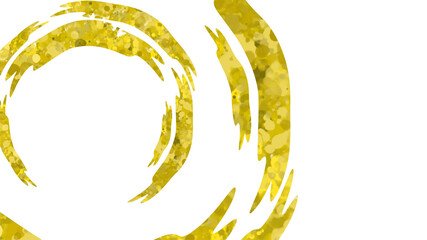Artistic Gold Brushstroke Circle Shape Isolated Decorative Design Element