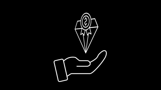 Animated asset icons in thin line style