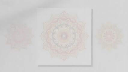 Pastel Mandala Design on White Background