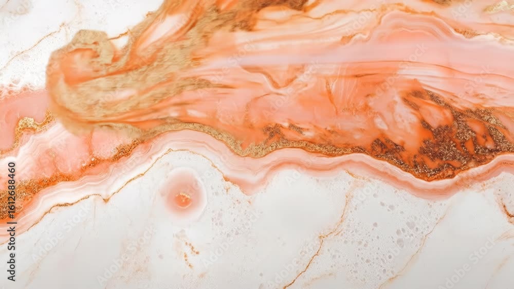 Aufkleber dynamic marbling animation with flowing abstract textures and golden accents creating elegant