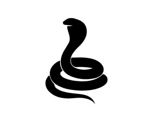 Fototapeta premium King cobra black color silhouette vector, Angry Snake Logo, Angry Snake Vector, Snake Logo, Animal Logo vector illustration 