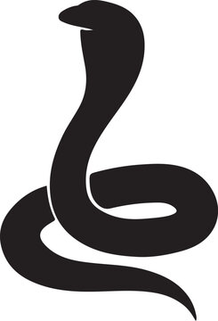 King cobra black color silhouette vector, Angry Snake Logo, Angry Snake Vector, Snake Logo, Animal Logo vector illustration 