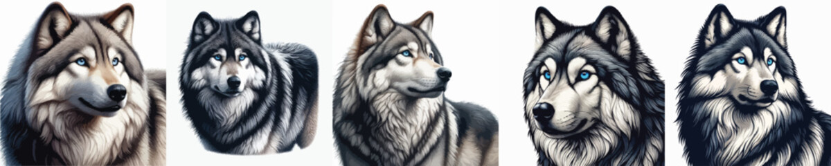 vector image of a wolf with a white background
