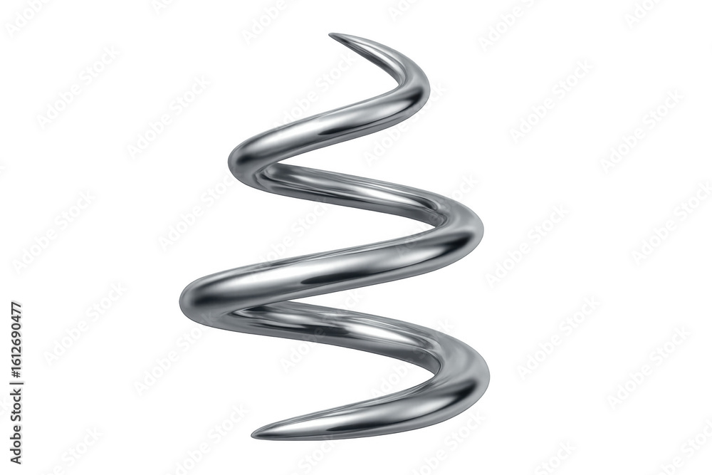 Aufkleber rotating chrome spiral with transparent background, ideal for technology, engineering or abstract de