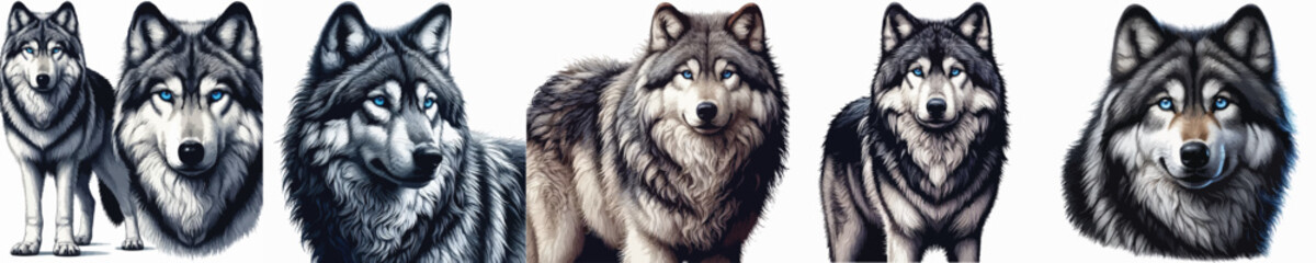 vector image of a wolf with a white background