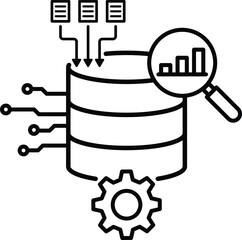 big data capturing storage and analysis icon vector