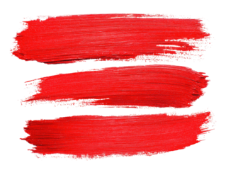 Three horizontal red paint strokes