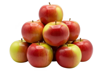 Pyramid of Fresh Red and Yellow Apples Against fruit