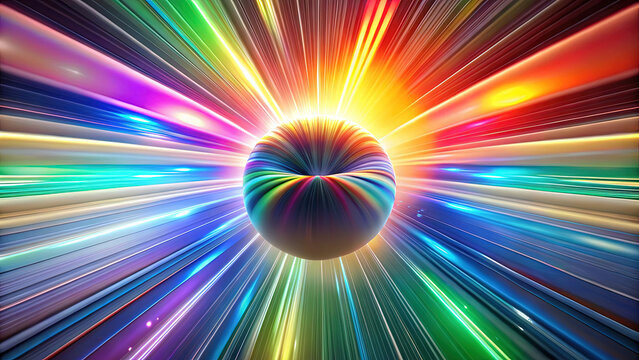 Dynamic Abstract Background with Vibrant Rainbow Colors and Light Streaks, Perfect for Technology, Science, and Creative Projects, High-Resolution Visual