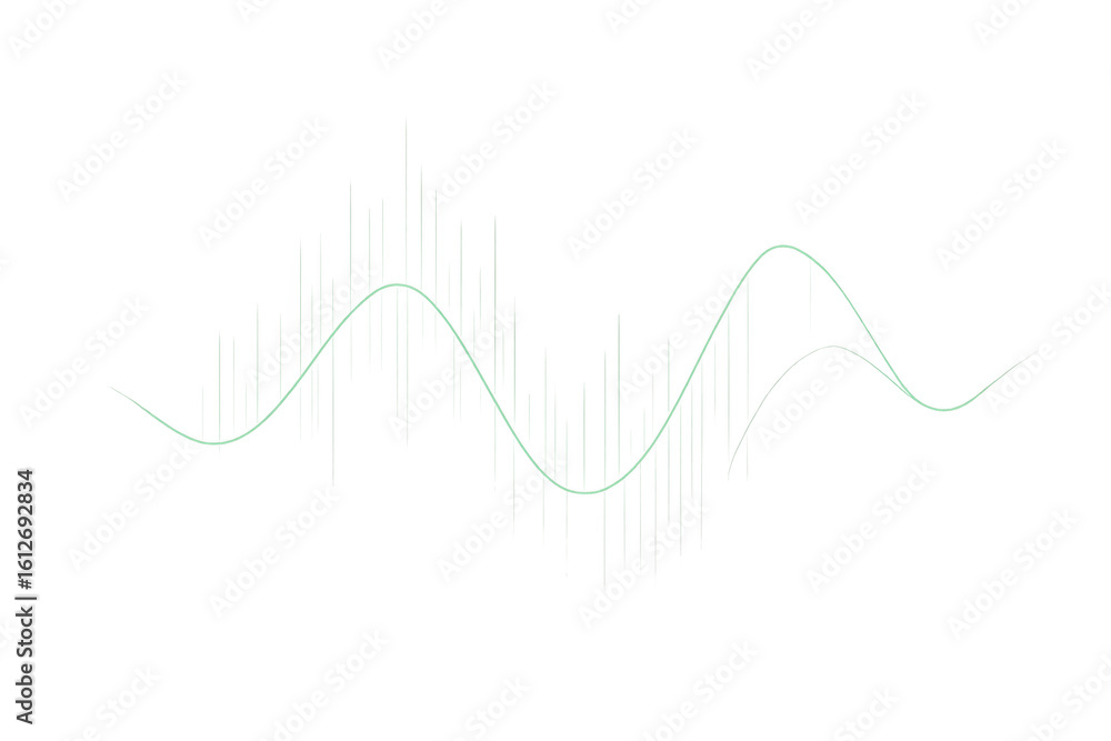 Aufkleber digital wave oscillating across transparent surface, signaling data dynamics