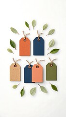 price tags colorful, gift tags, paper tags, decorated price tags illustrated on white background