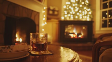 Naklejka premium Cozy Christmas Night Drink