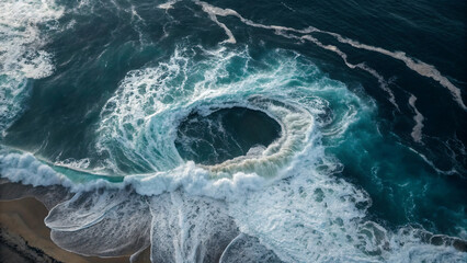 A Serene Oasis in a Stormy Ocean Aerial View