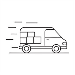 Modern Delivery Van Vehicle Illustration