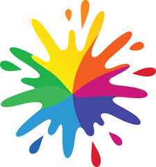 Obraz premium Rainbow Hand Splash Vector Art