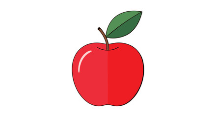 Bright Red Apple Illustration